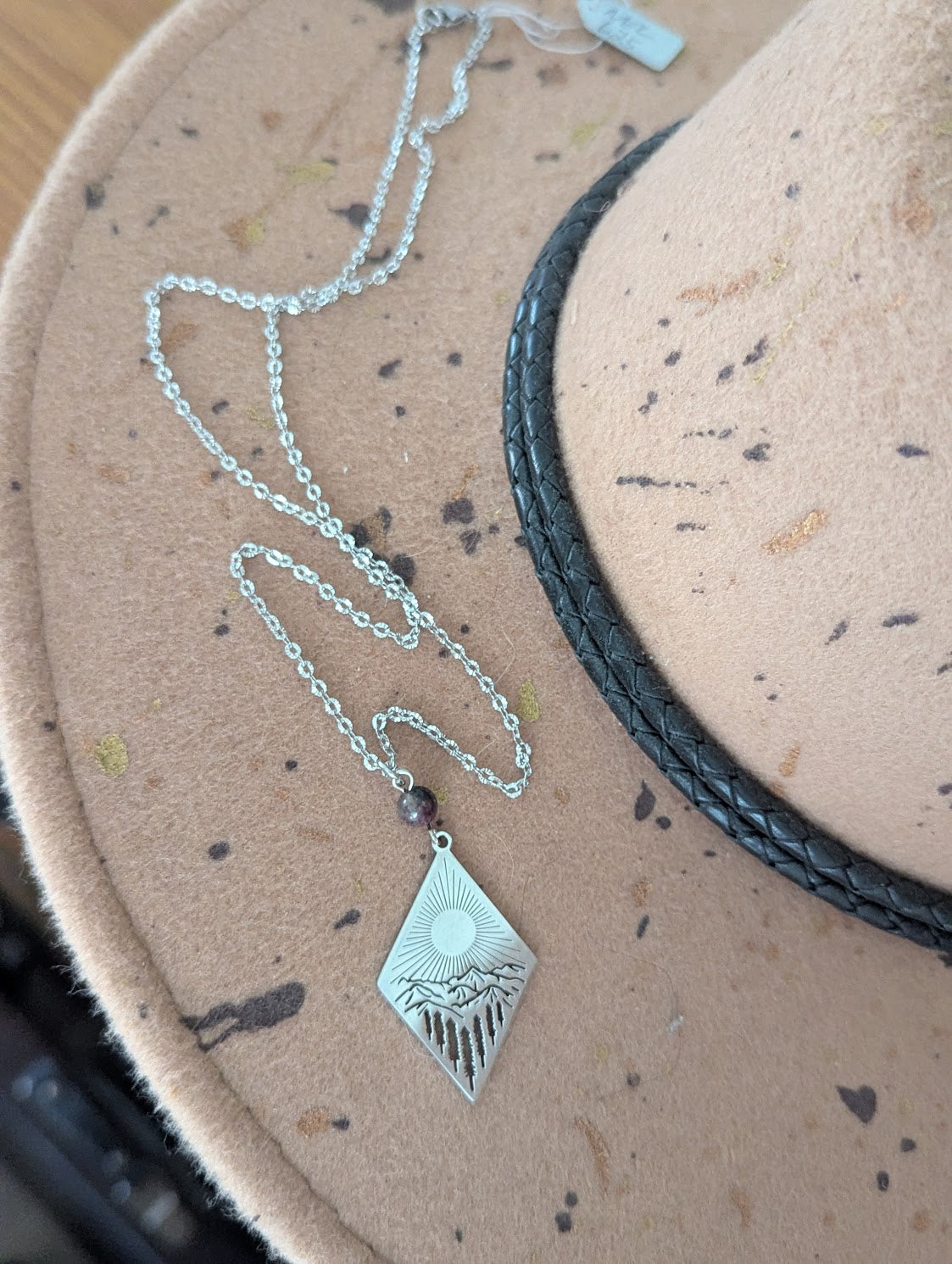 Silver Sun Mountainscape Eudialyte Necklace