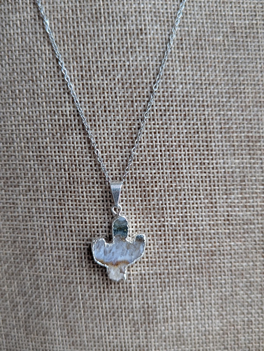 Amethyst Cactus Silver Necklace