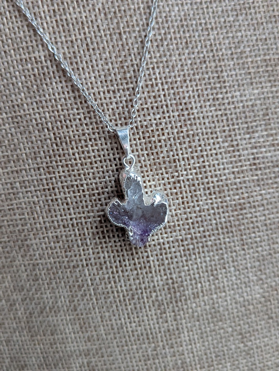 Amethyst Cactus Silver Necklace