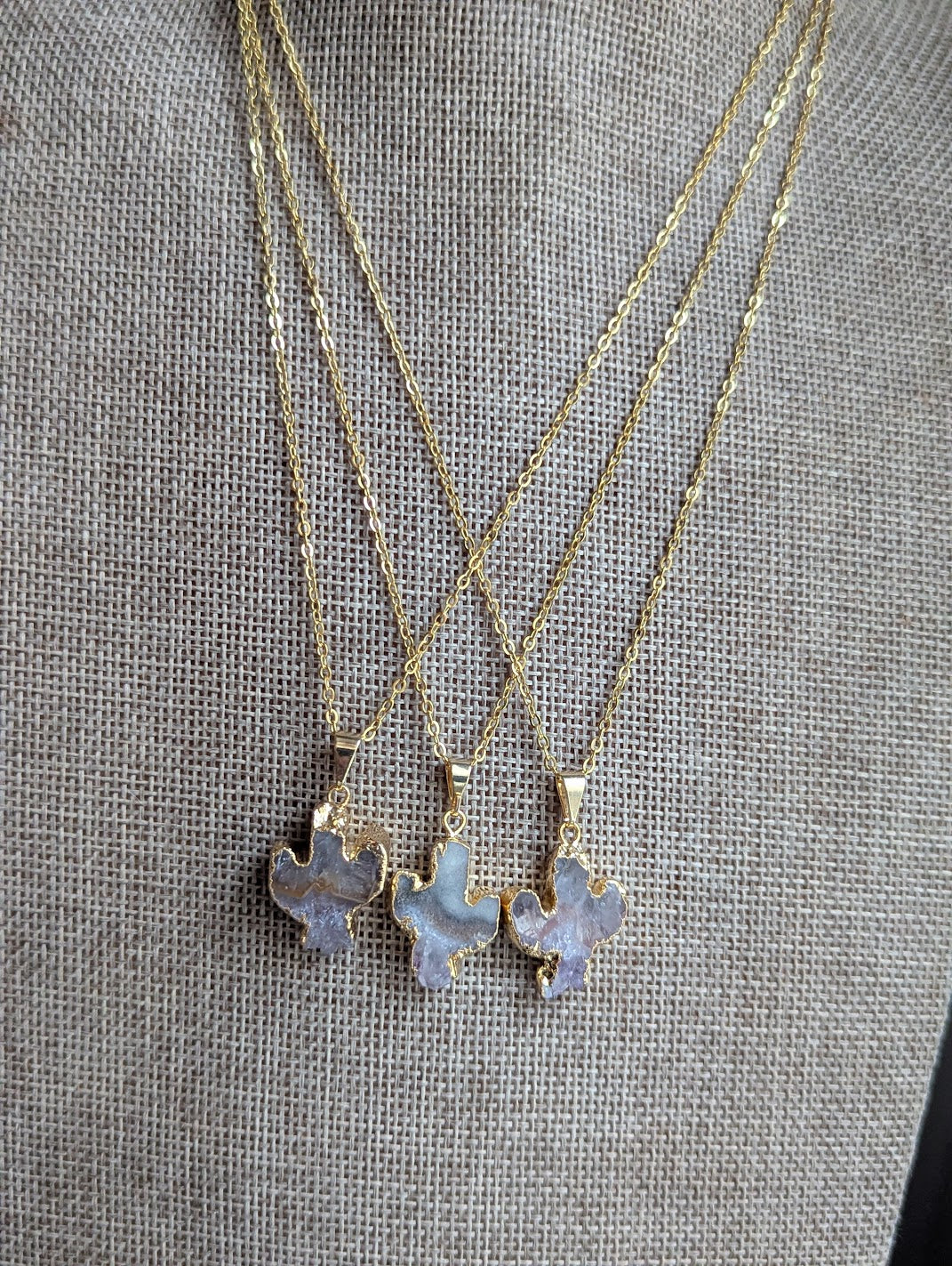 Amethyst Cactus Gold Necklace