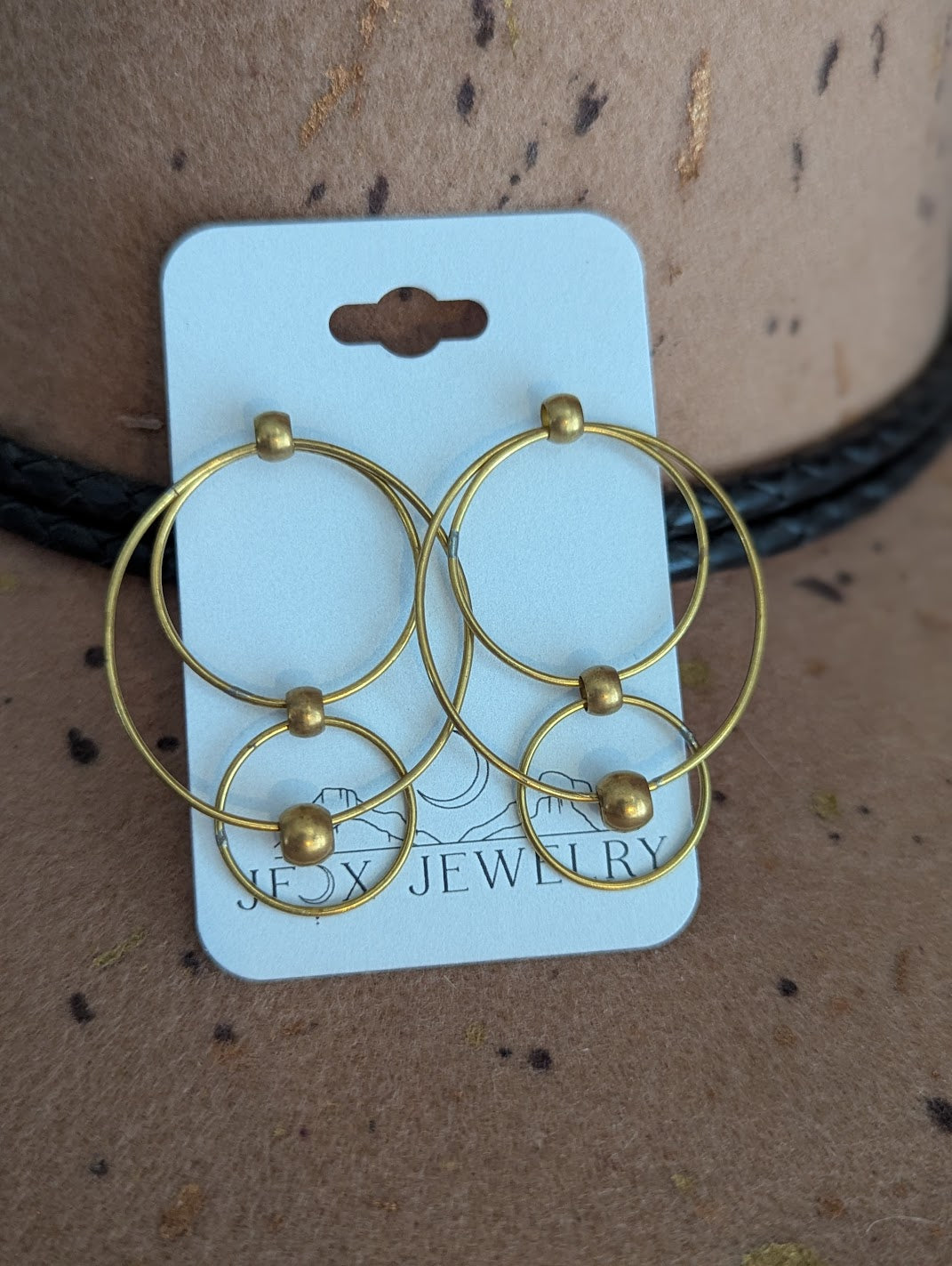 Brass Orbital Galactic Post Earrings