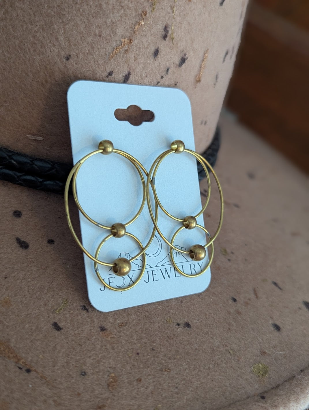 Brass Orbital Galactic Post Earrings