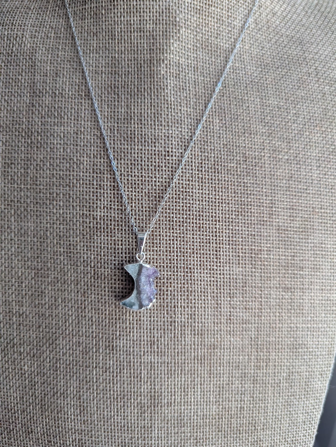 Amethyst Crescent Moon Necklace (Silver or Gold)