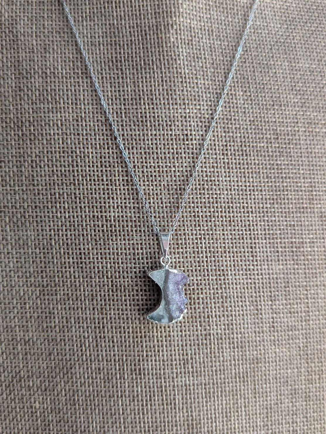 Amethyst Crescent Moon Necklace (Silver or Gold)