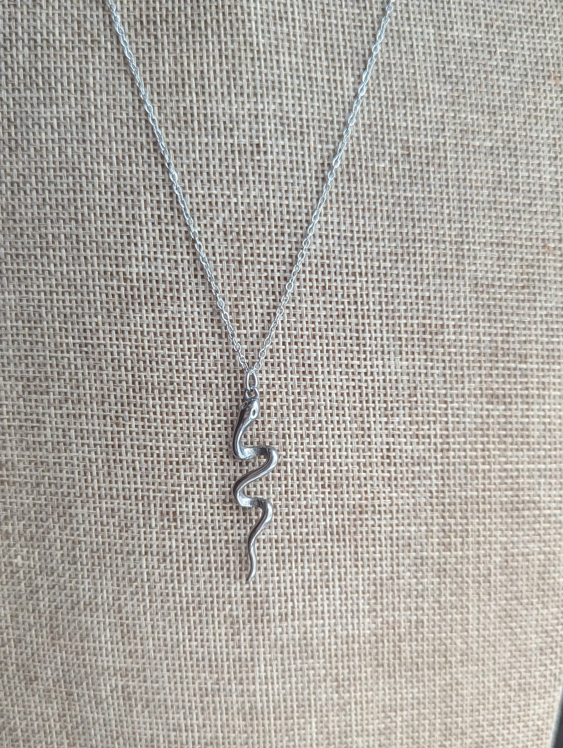 Silver Twisted Snake Necklace