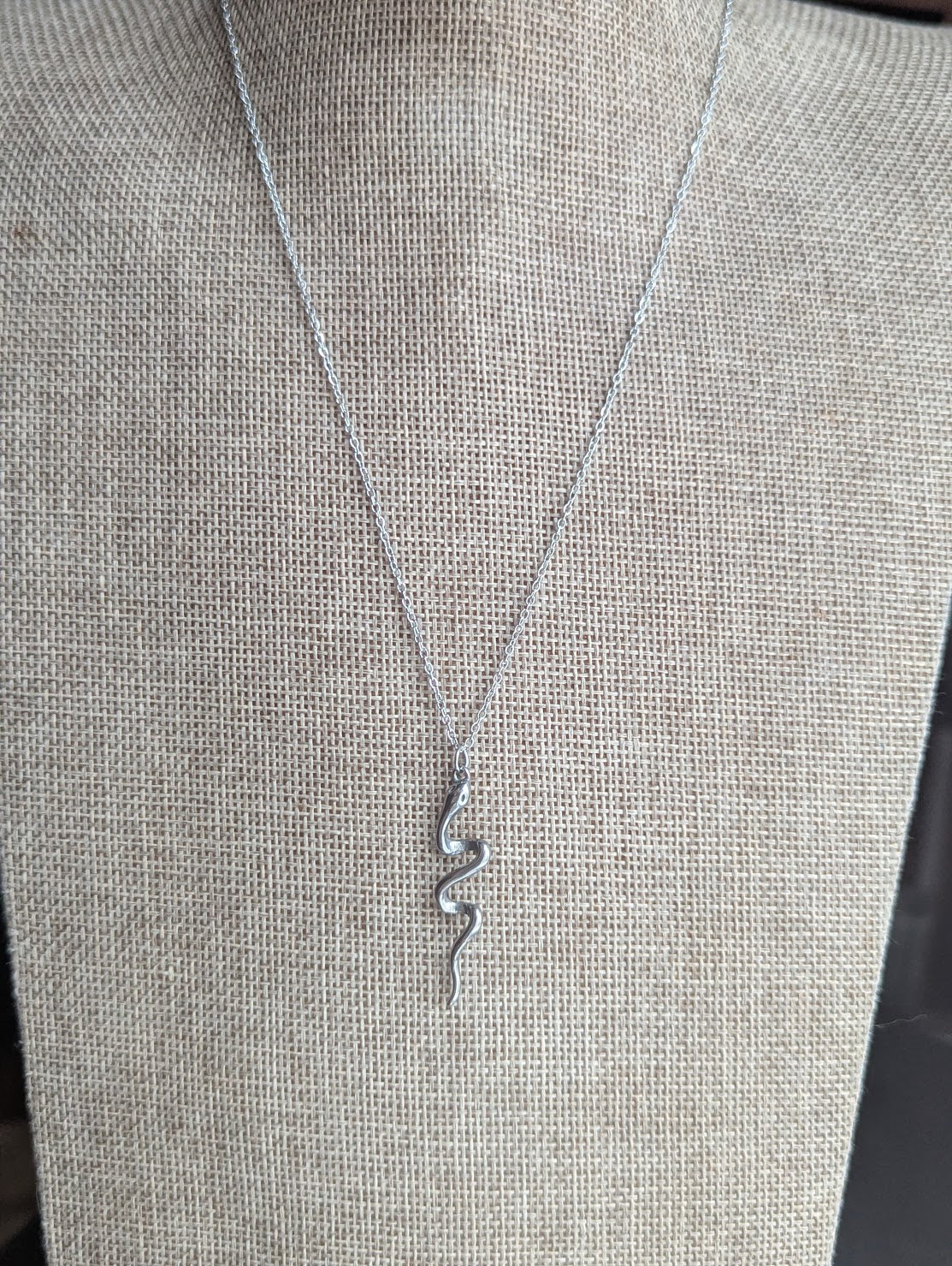 Silver Twisted Snake Necklace
