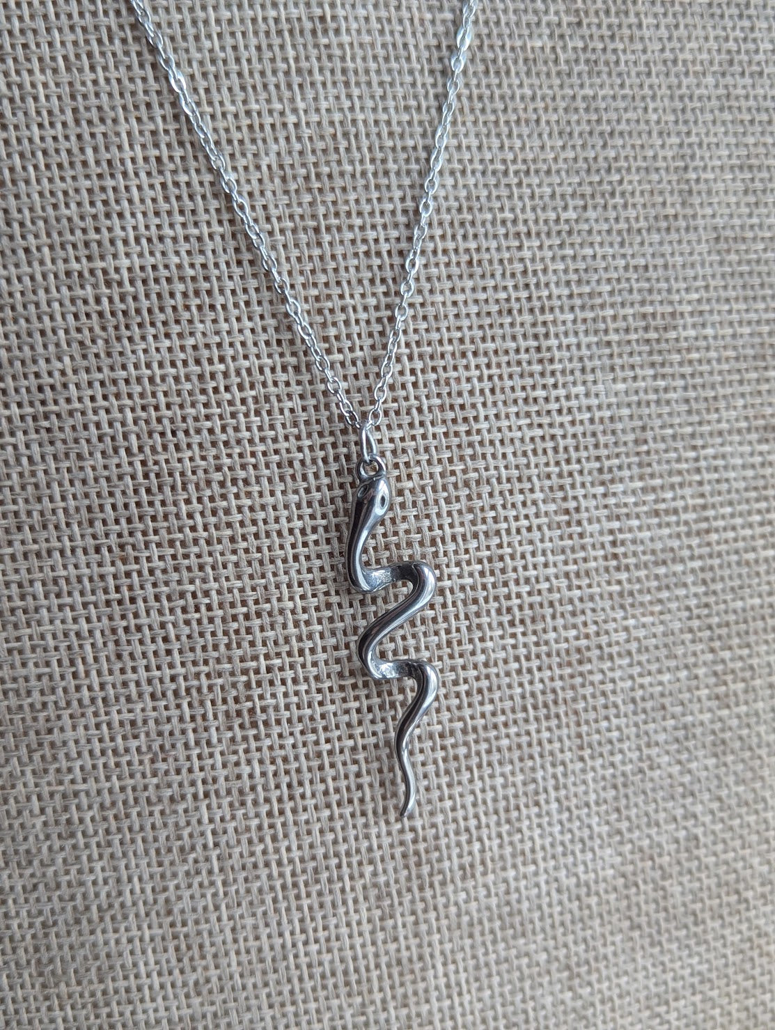 Silver Twisted Snake Necklace