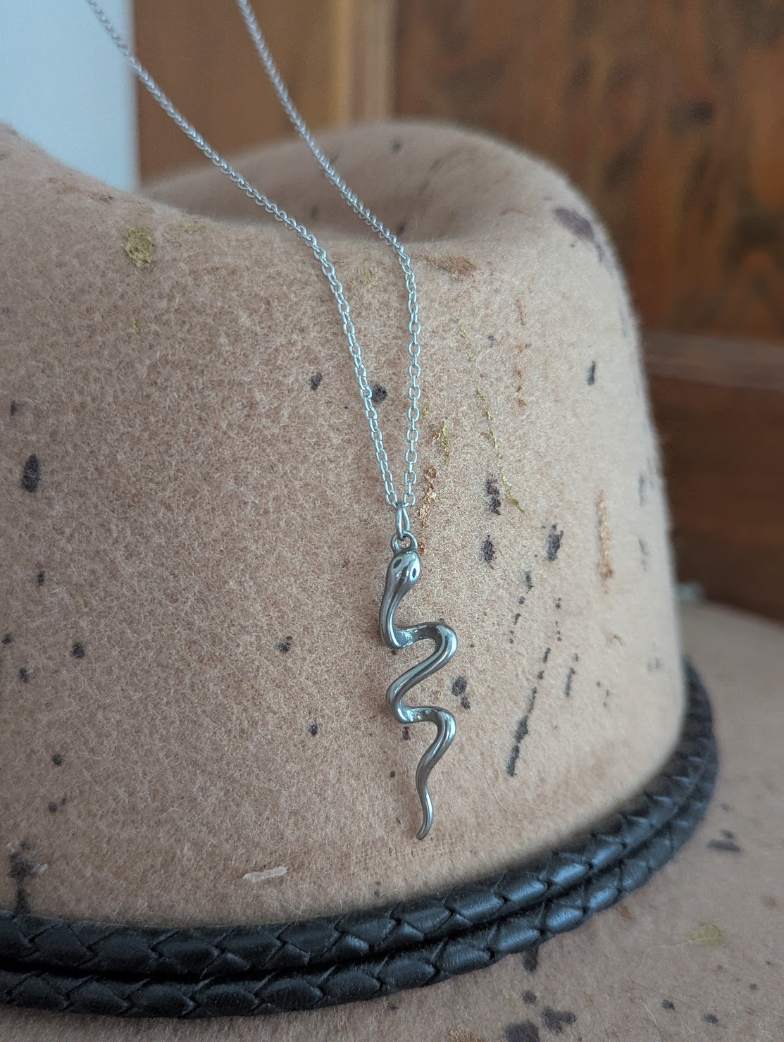Silver Twisted Snake Necklace