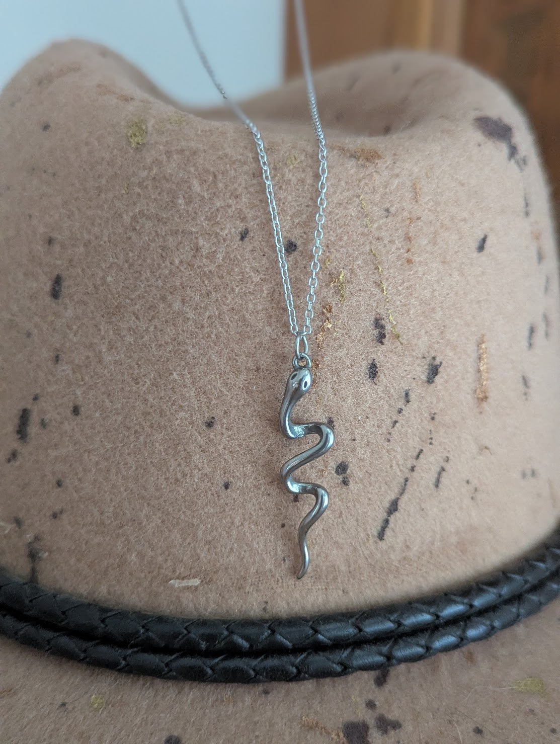 Silver Twisted Snake Necklace