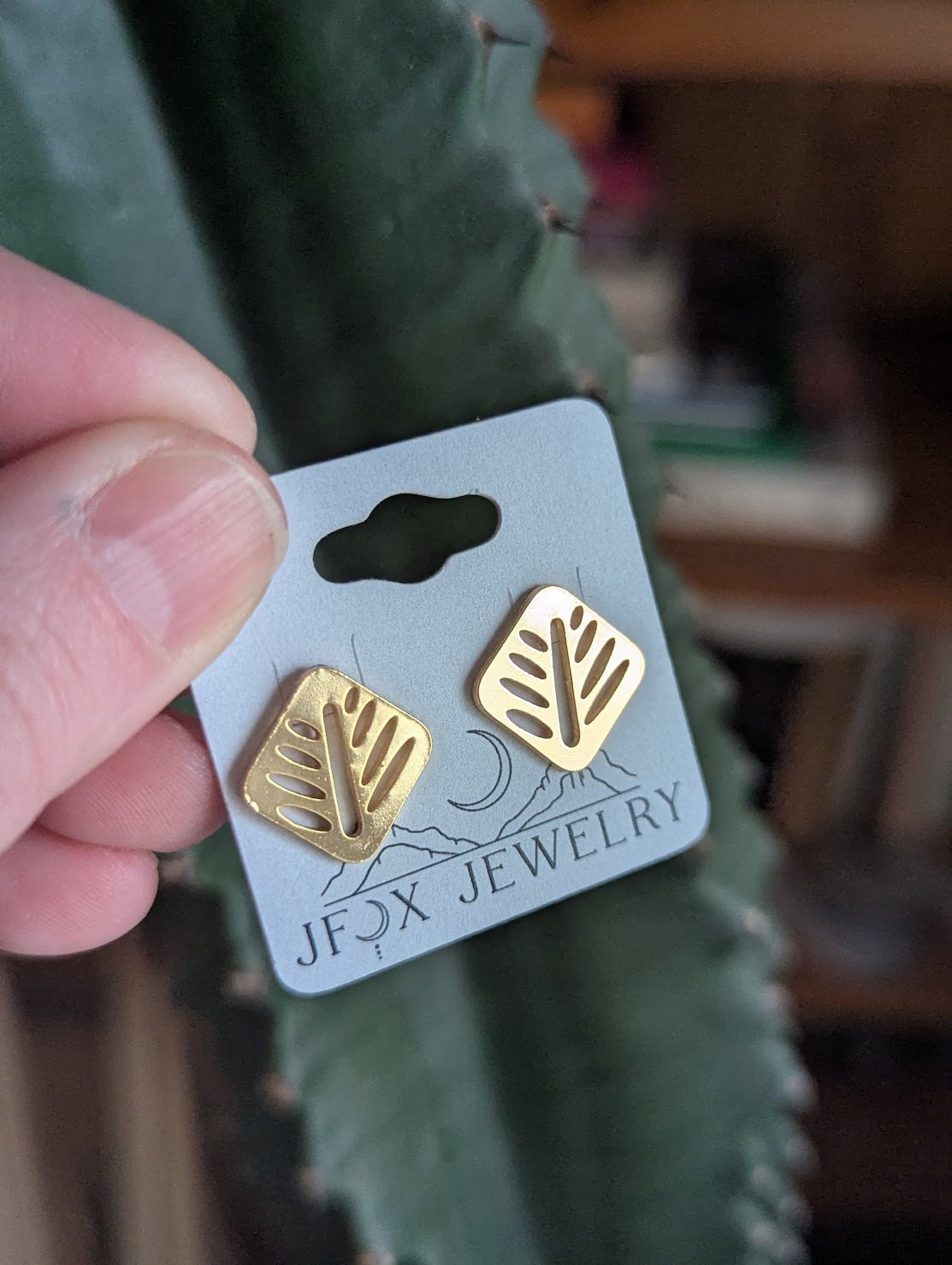 Gold Leaf Diamond Studs