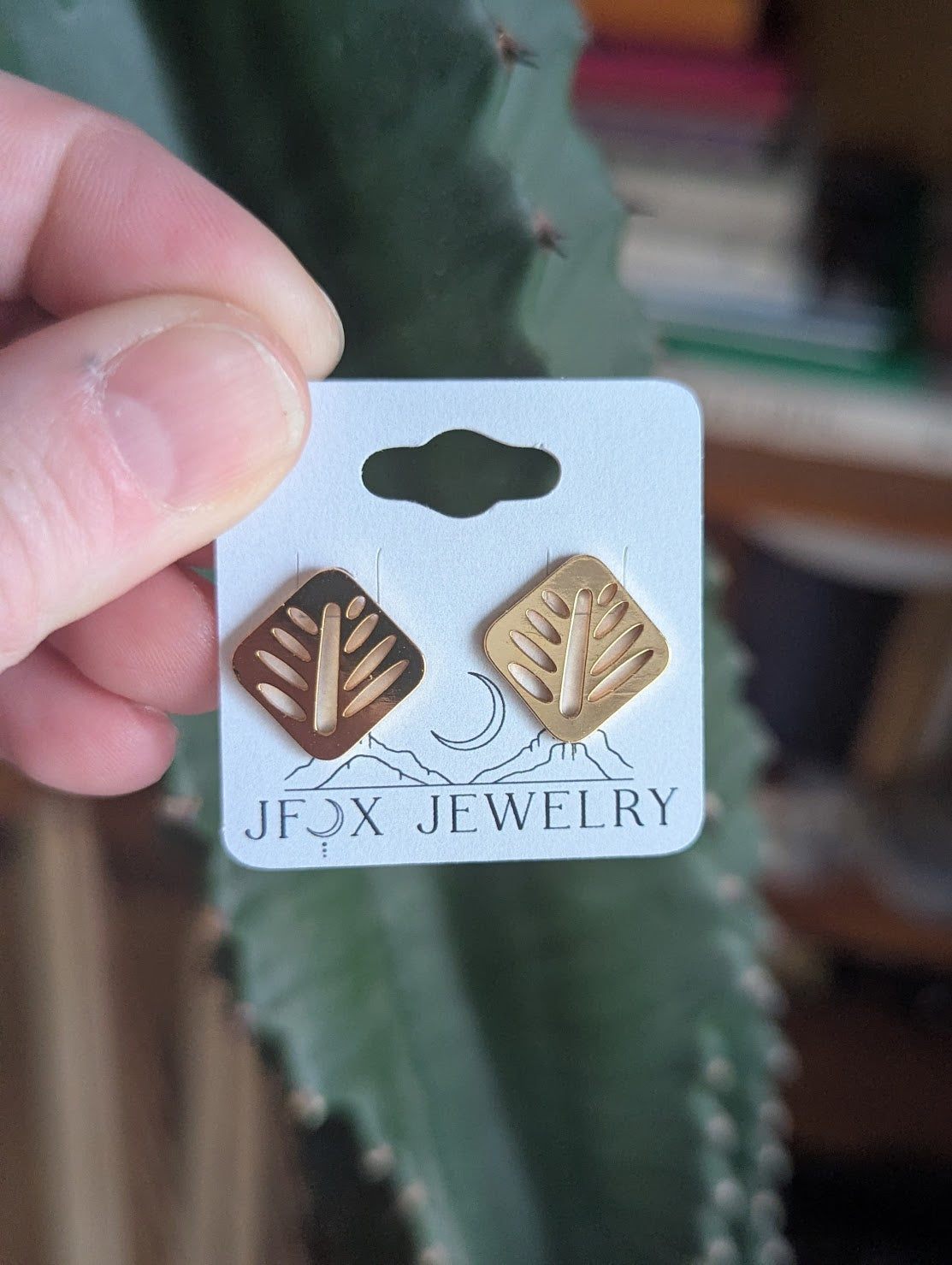 Gold Leaf Diamond Studs