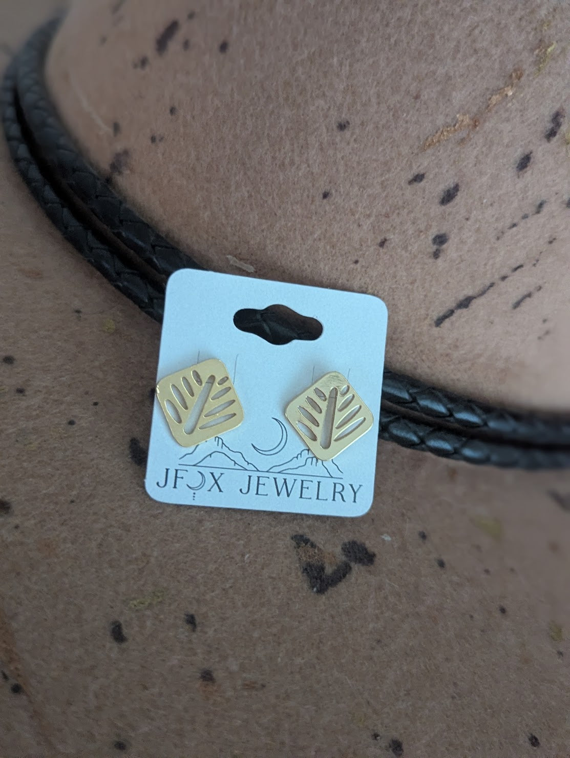 Gold Leaf Diamond Studs