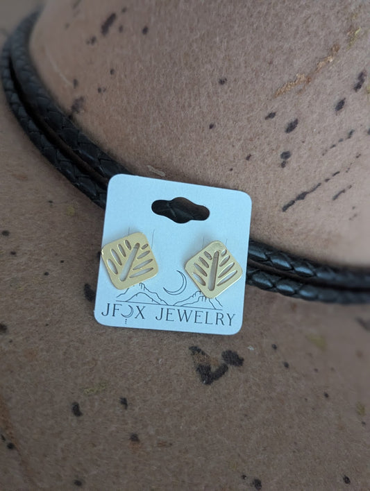 Gold Leaf Diamond Studs