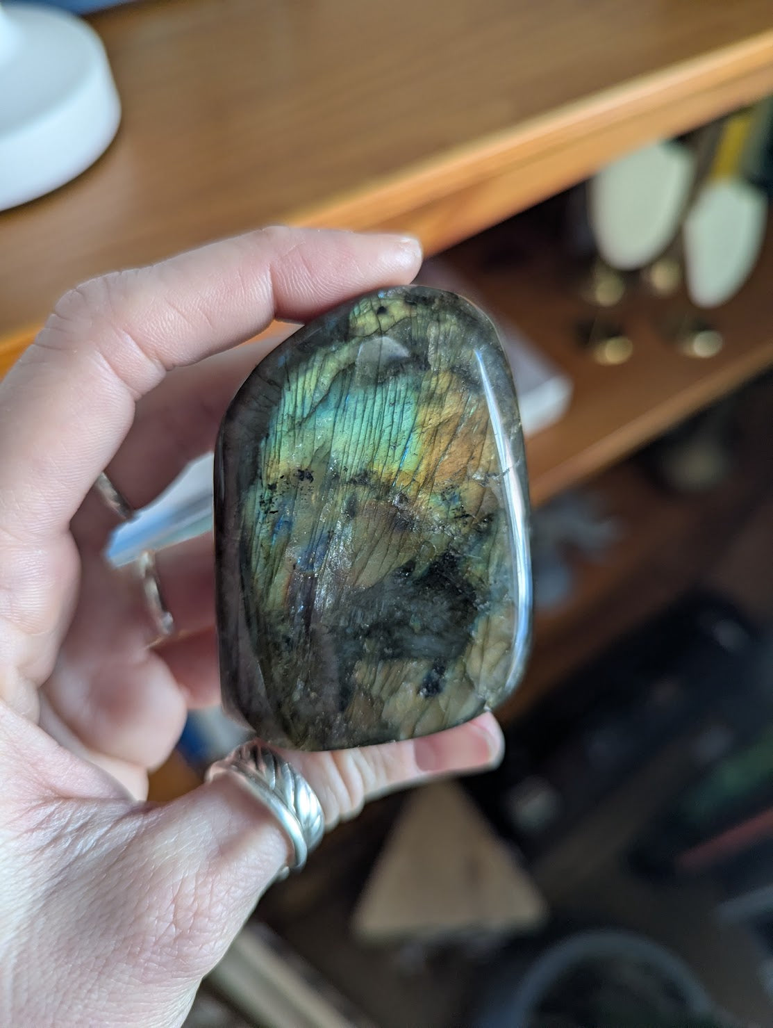 Medium Tumbled Flashy Labradorite Standing Forms (Various Options Available)