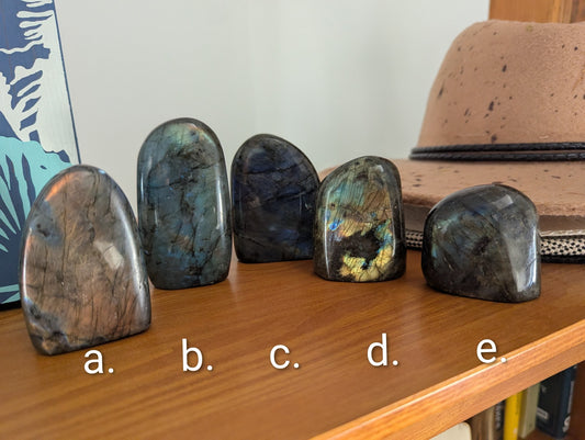 Medium Tumbled Flashy Labradorite Standing Forms (Various Options Available)