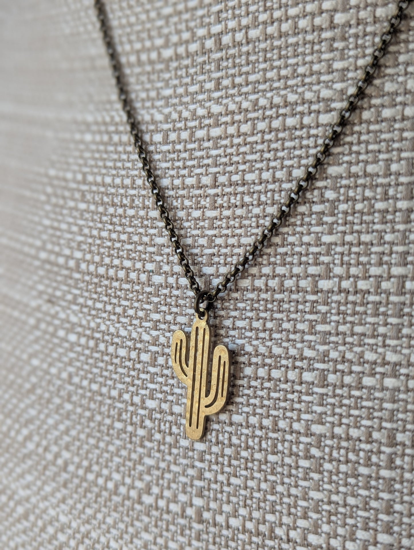 Brass Cactus Necklace