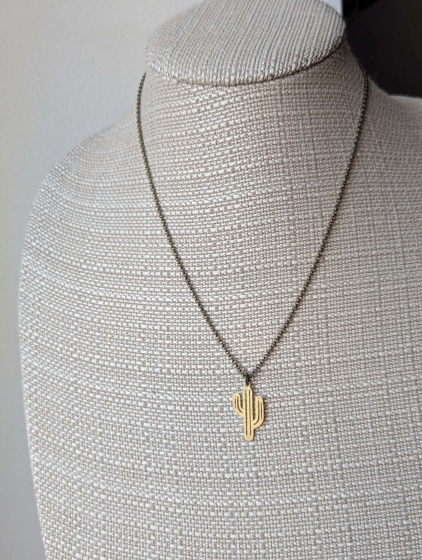 Brass Cactus Necklace