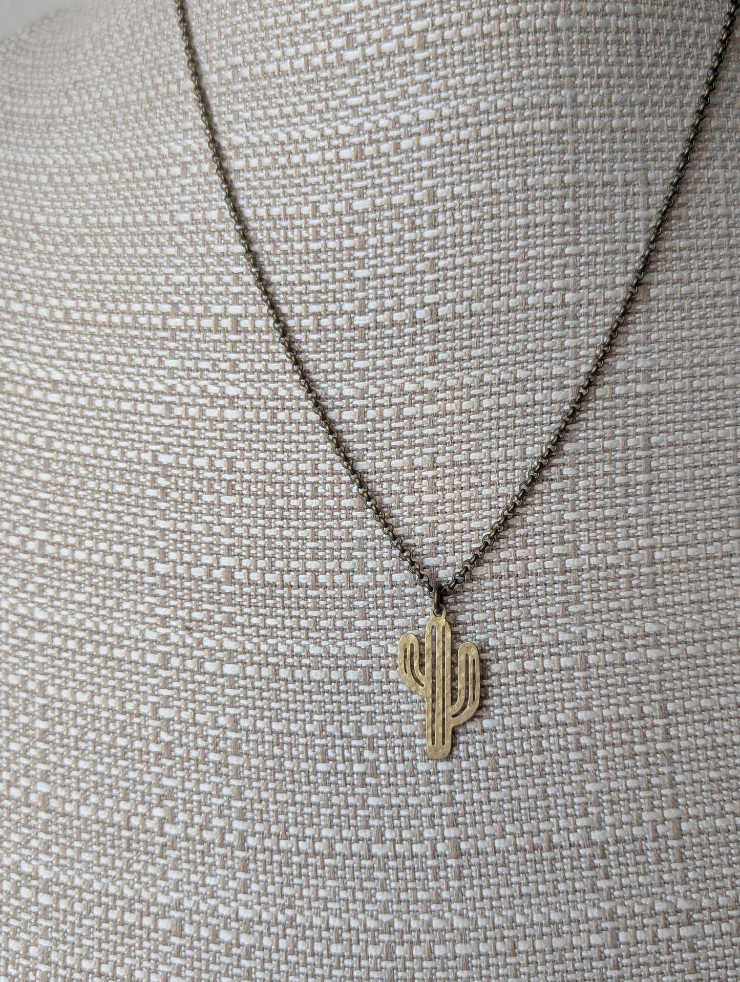 Brass Cactus Necklace