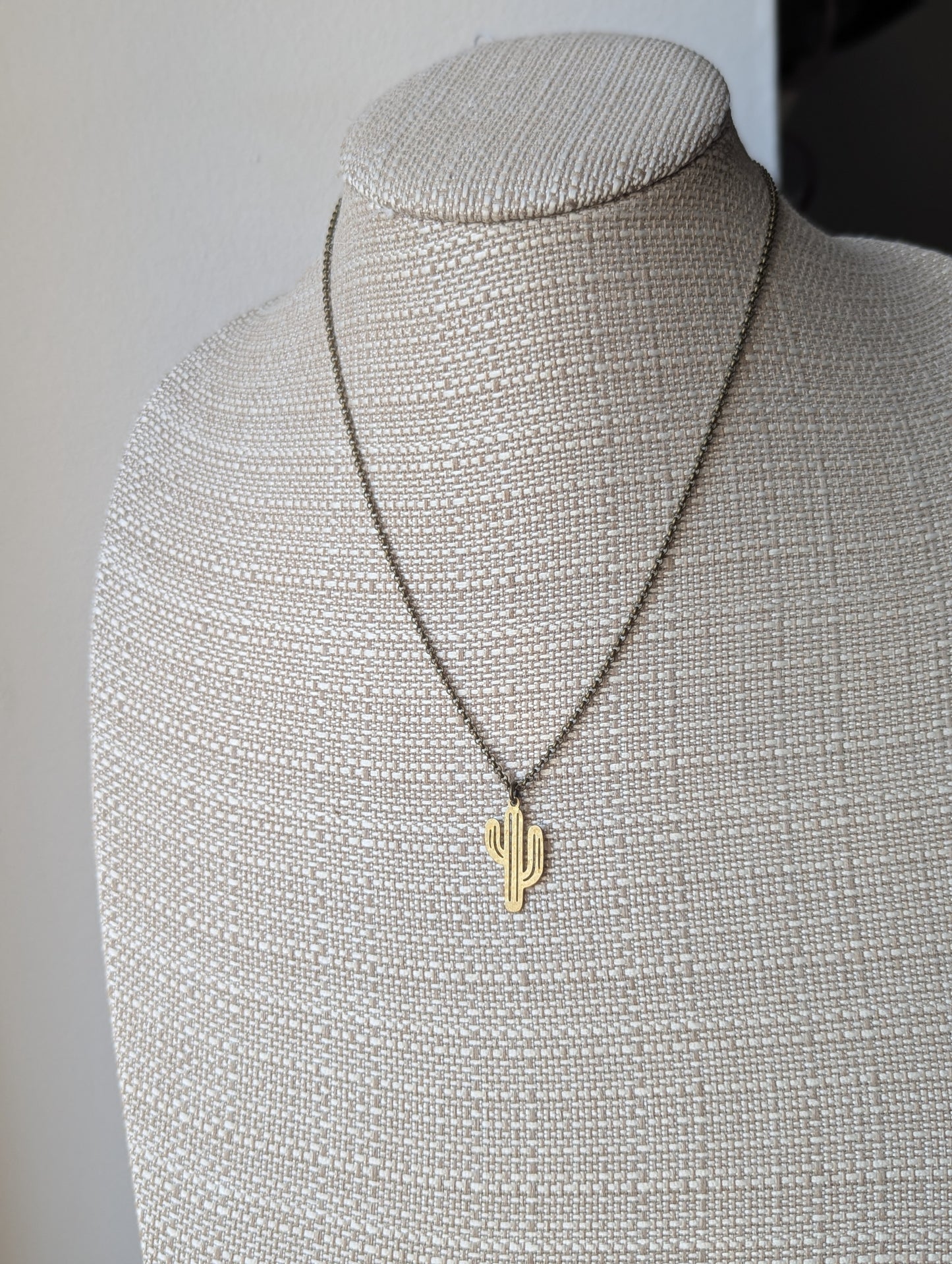 Brass Cactus Necklace