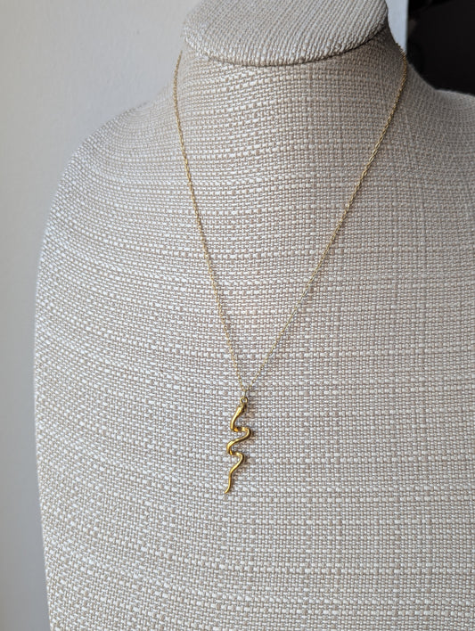 Gold Twisted Snake Necklace