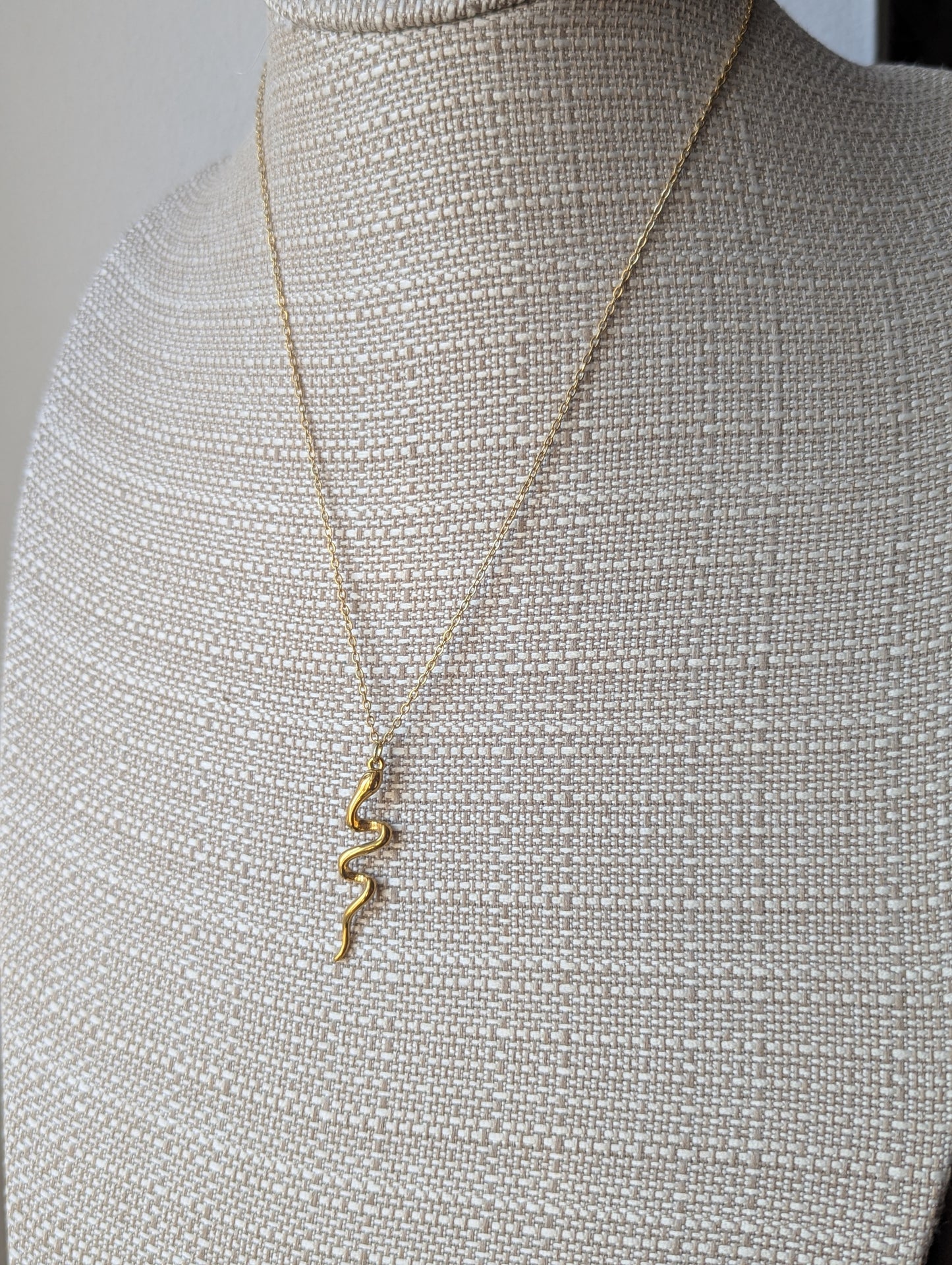 Gold Twisted Snake Necklace