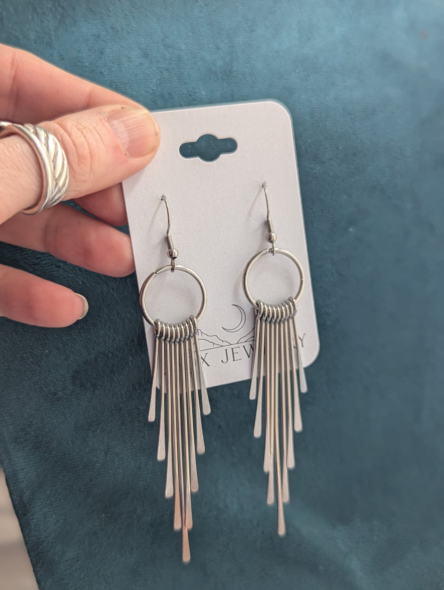 Gradient Silver Wire Stainless Drop Earrings