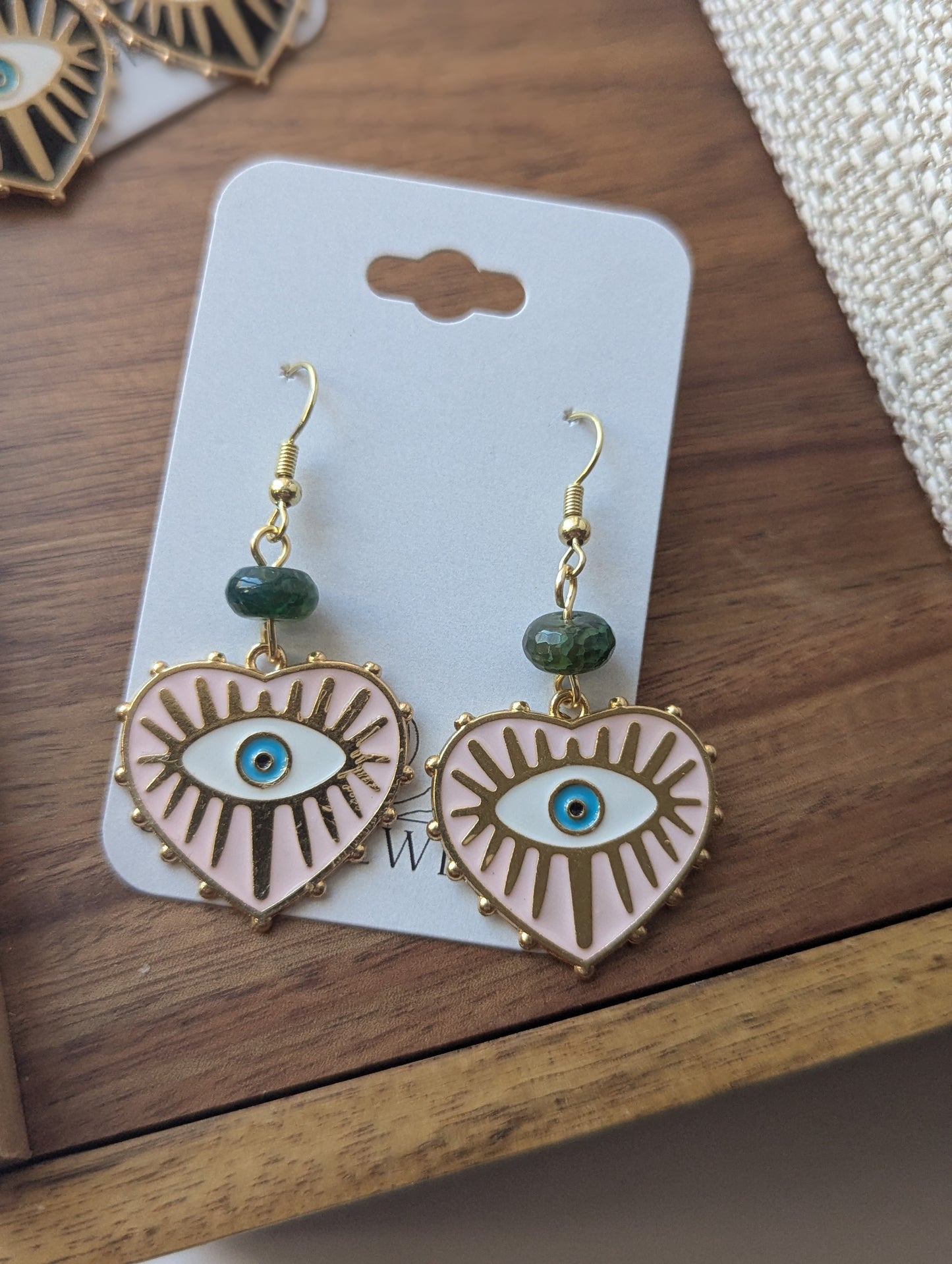 Bright Enamel Evil Eye Heart Earrings