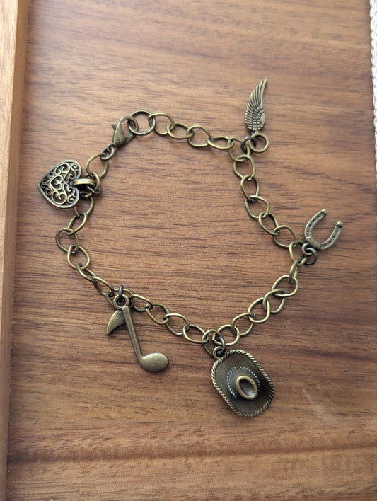 Brass Mixed Charm Bracelet