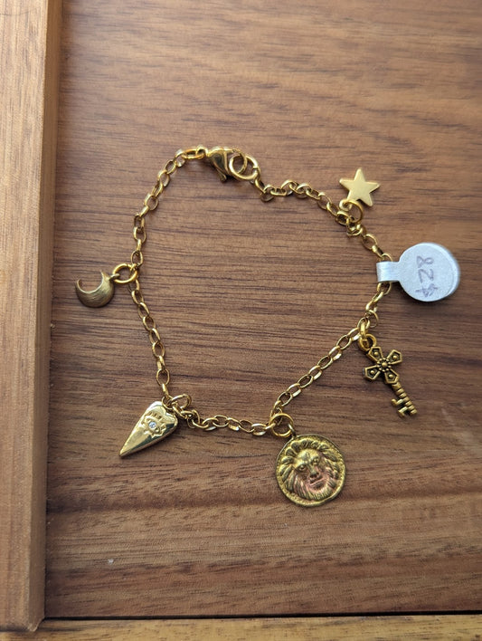 Mixed Gold Charm Bracelet #1