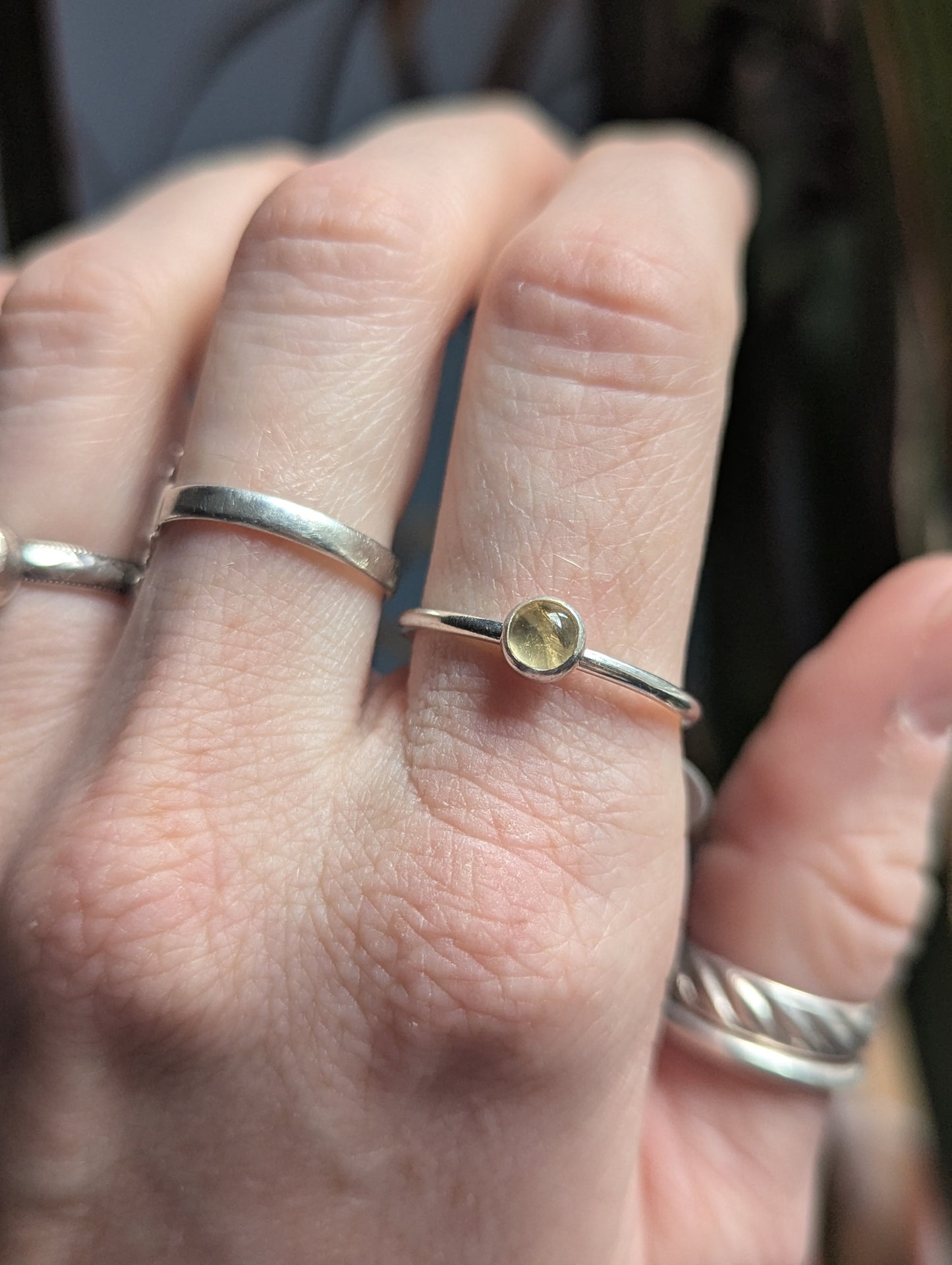 5mm Citrine Silver Stacker Ring (Made To Order - various sizes available)