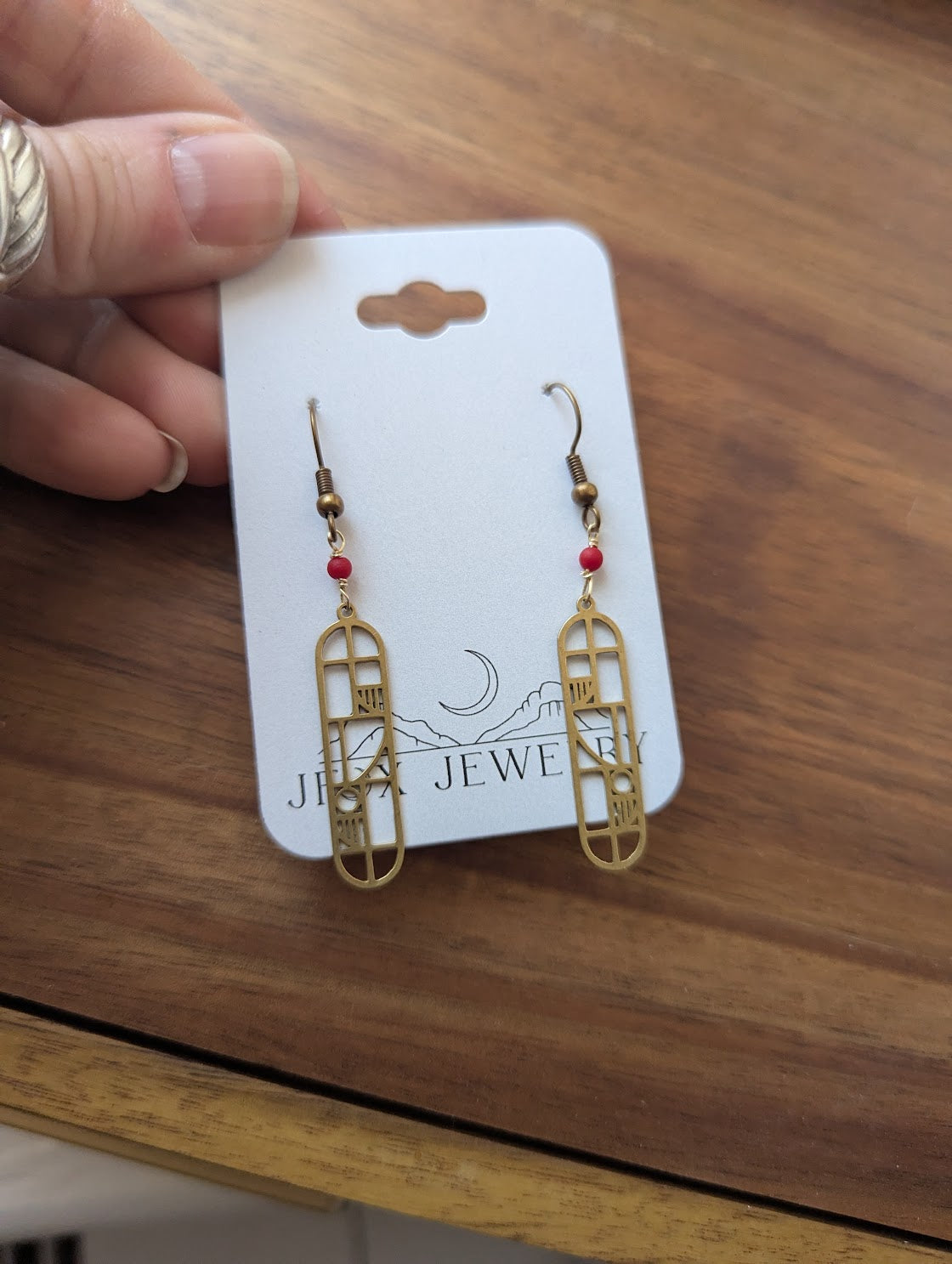 Brass Mondrian Drop Earrings