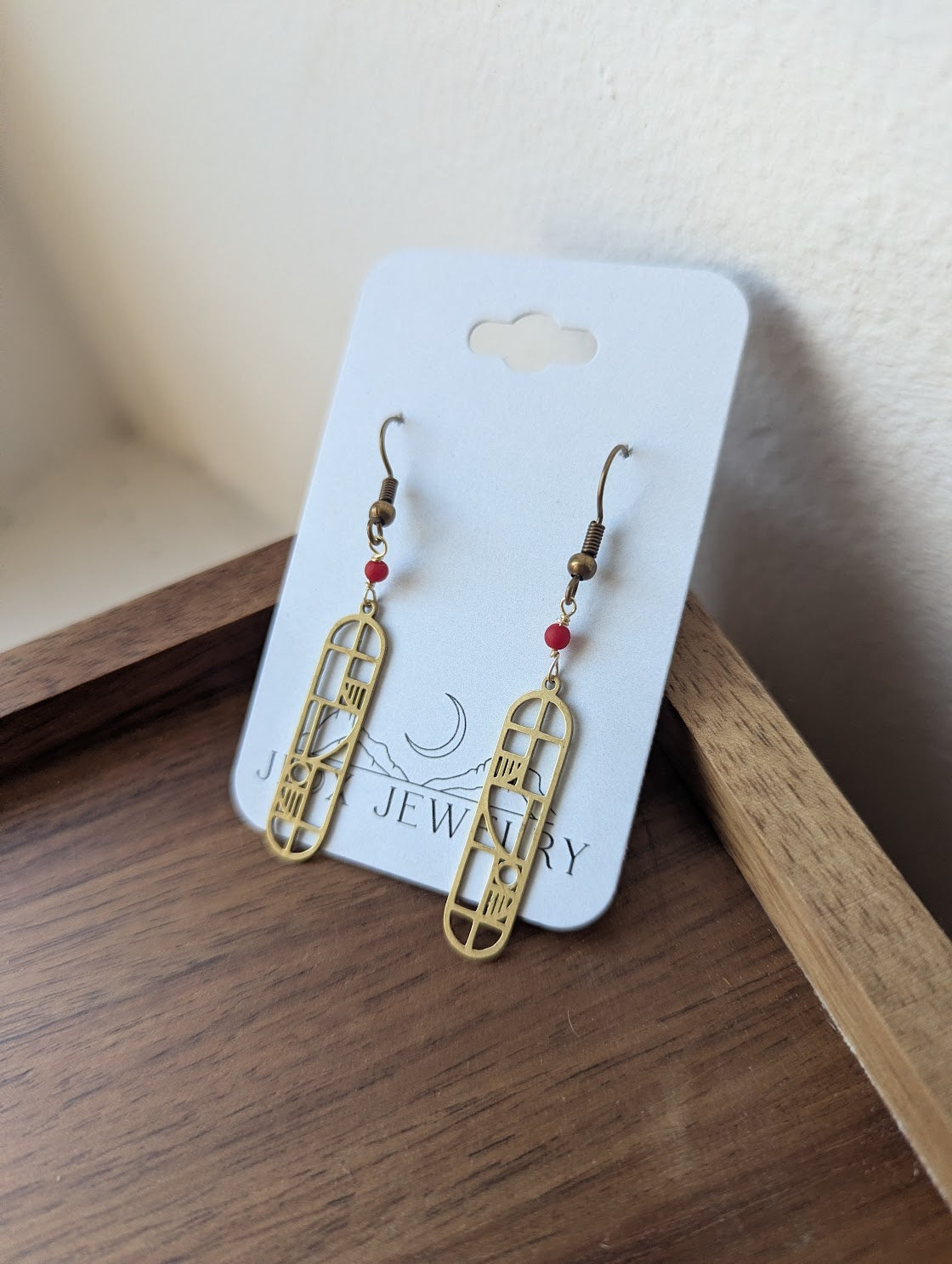 Brass Mondrian Drop Earrings
