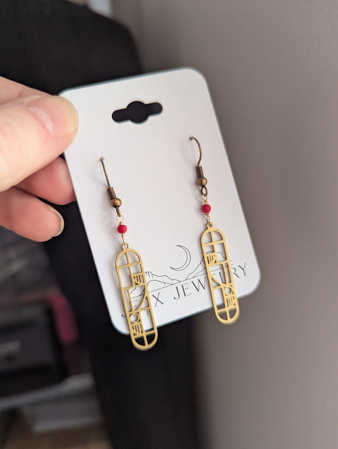 Brass Mondrian Drop Earrings