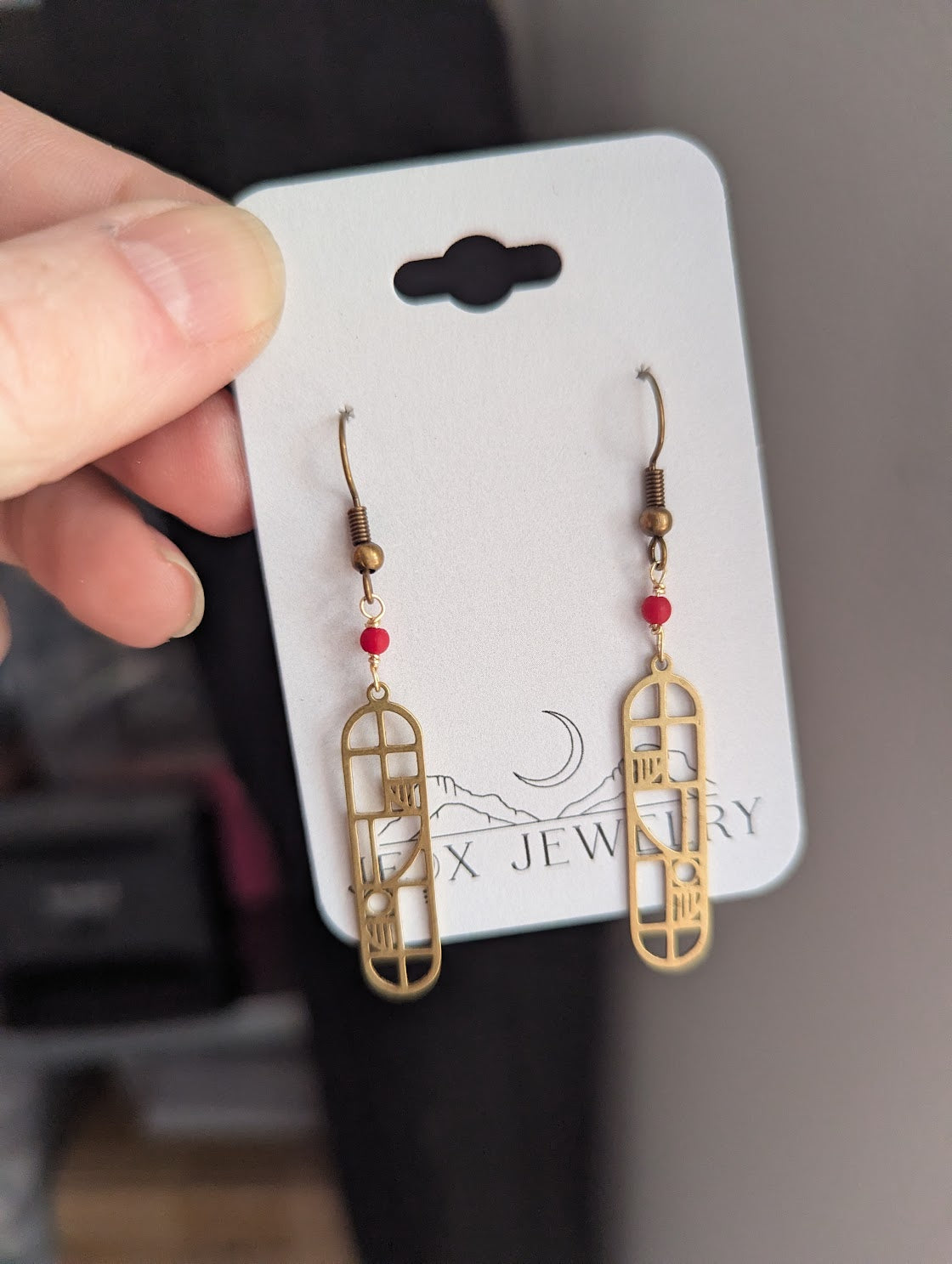 Brass Mondrian Drop Earrings