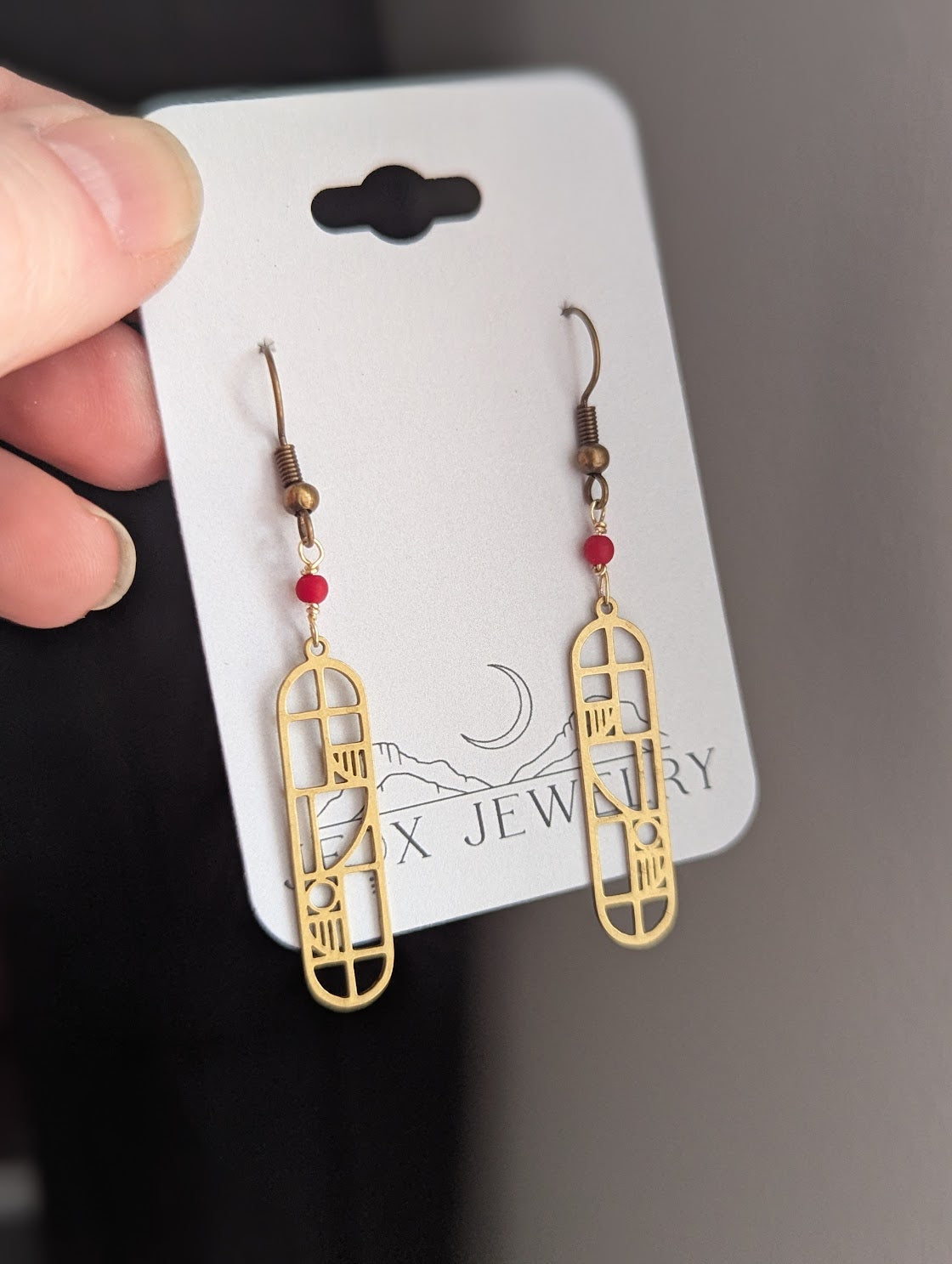Brass Mondrian Drop Earrings