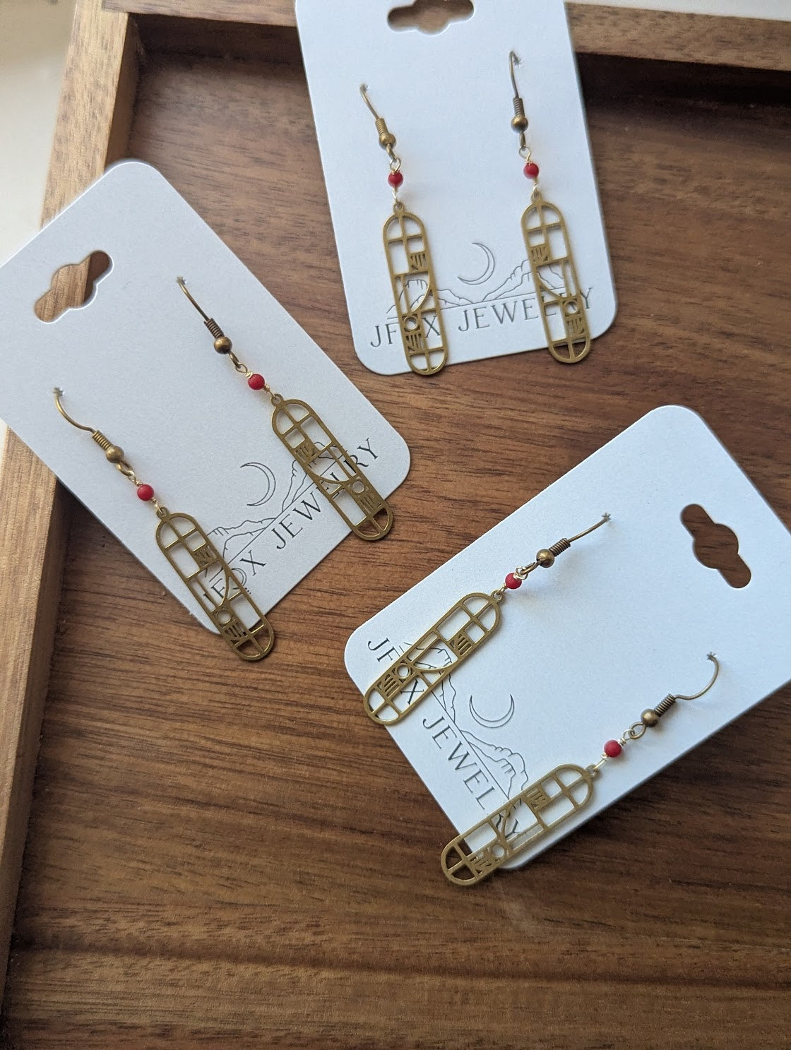 Brass Mondrian Drop Earrings