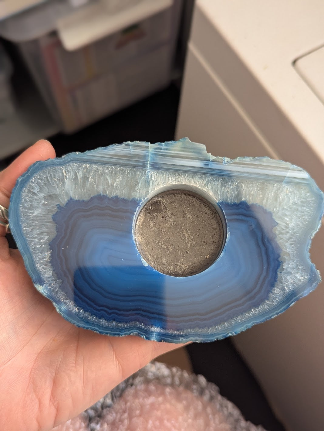 Blue Agate Tea Light Holder (Various Options Available)