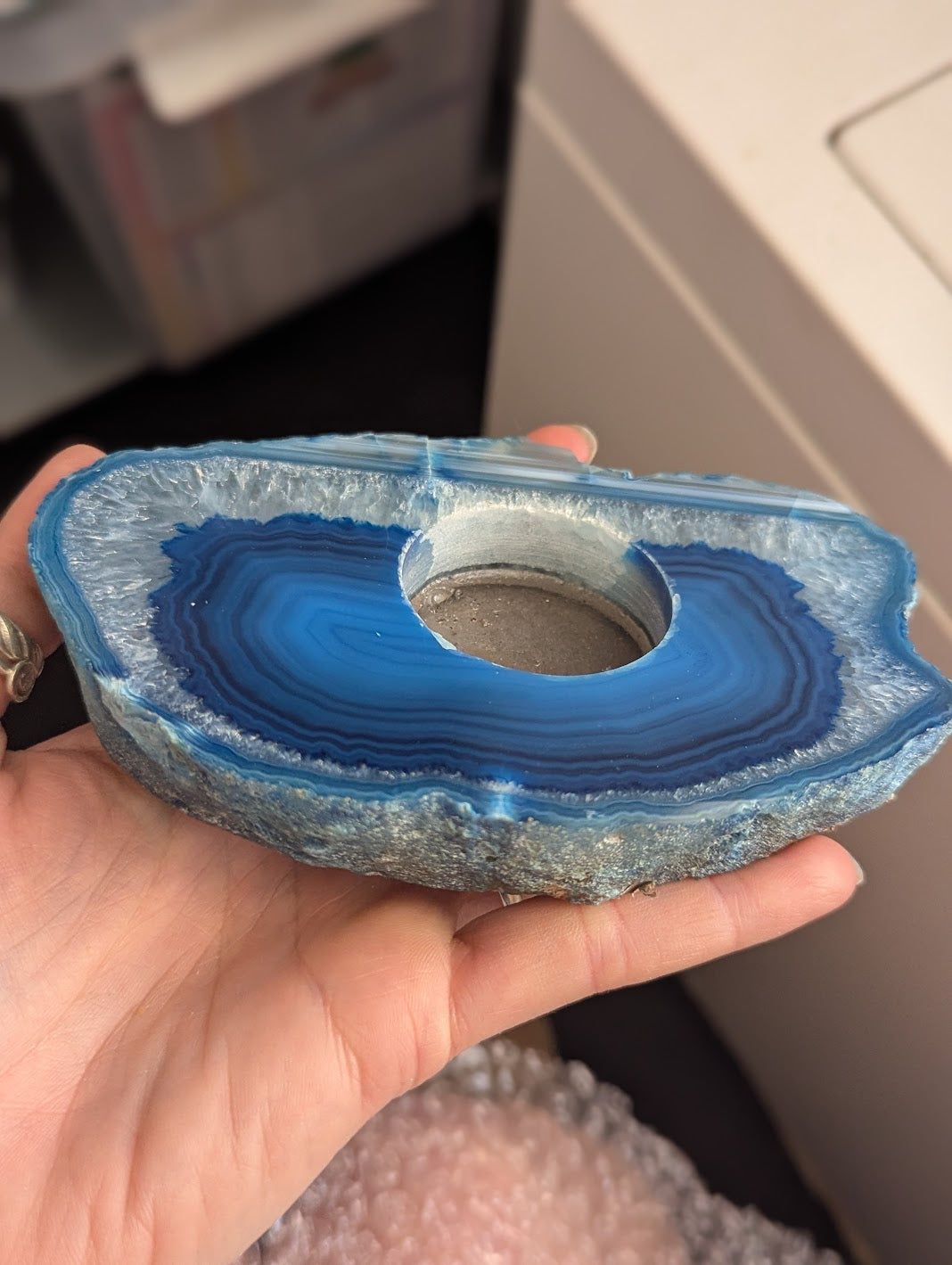 Blue Agate Tea Light Holder (Various Options Available)