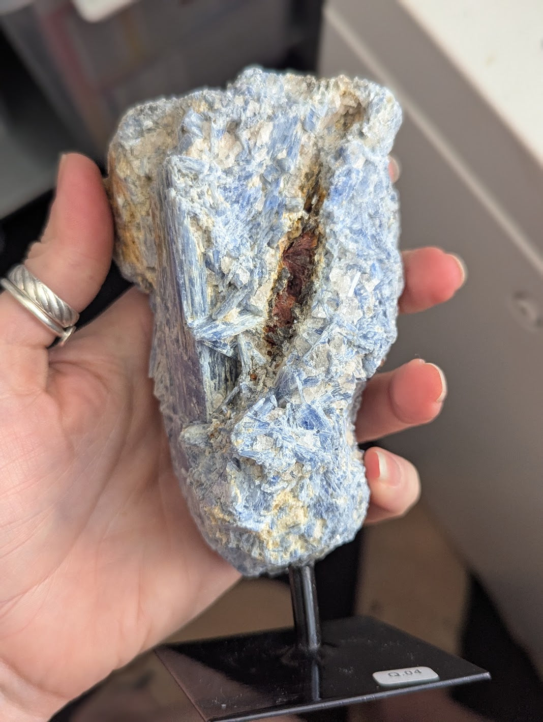 Raw Blue Kyanite on Stand