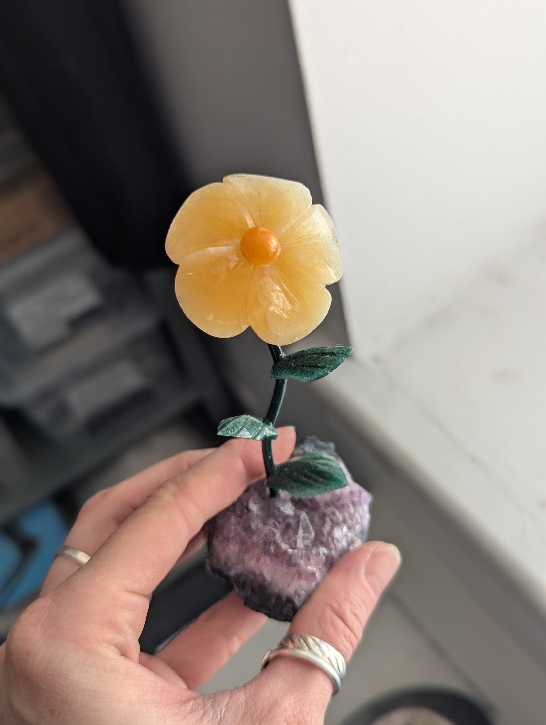 Carved Gemstone Flower