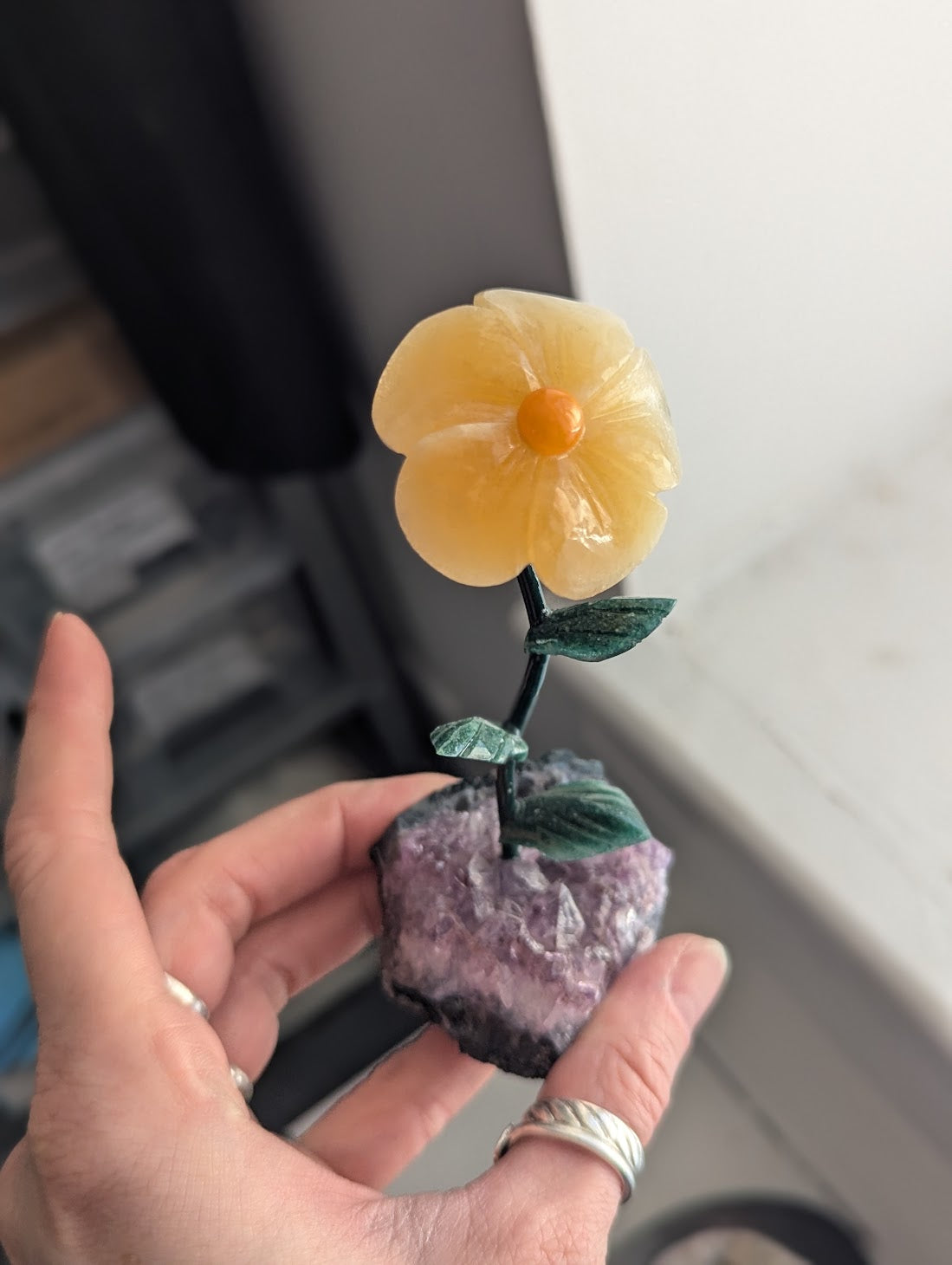 Carved Gemstone Flower