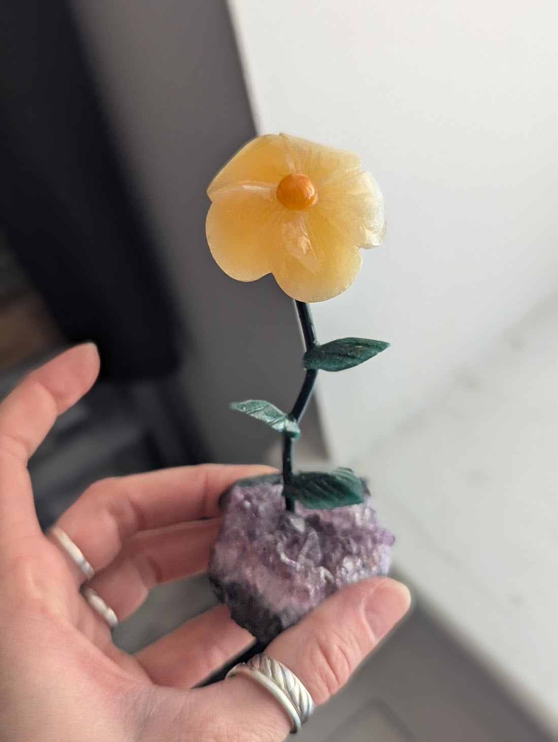 Carved Gemstone Flower