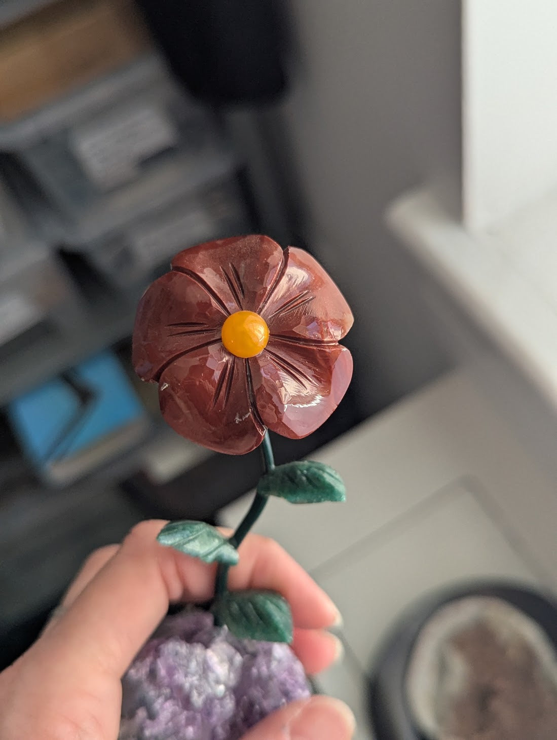 Carved Gemstone Flower