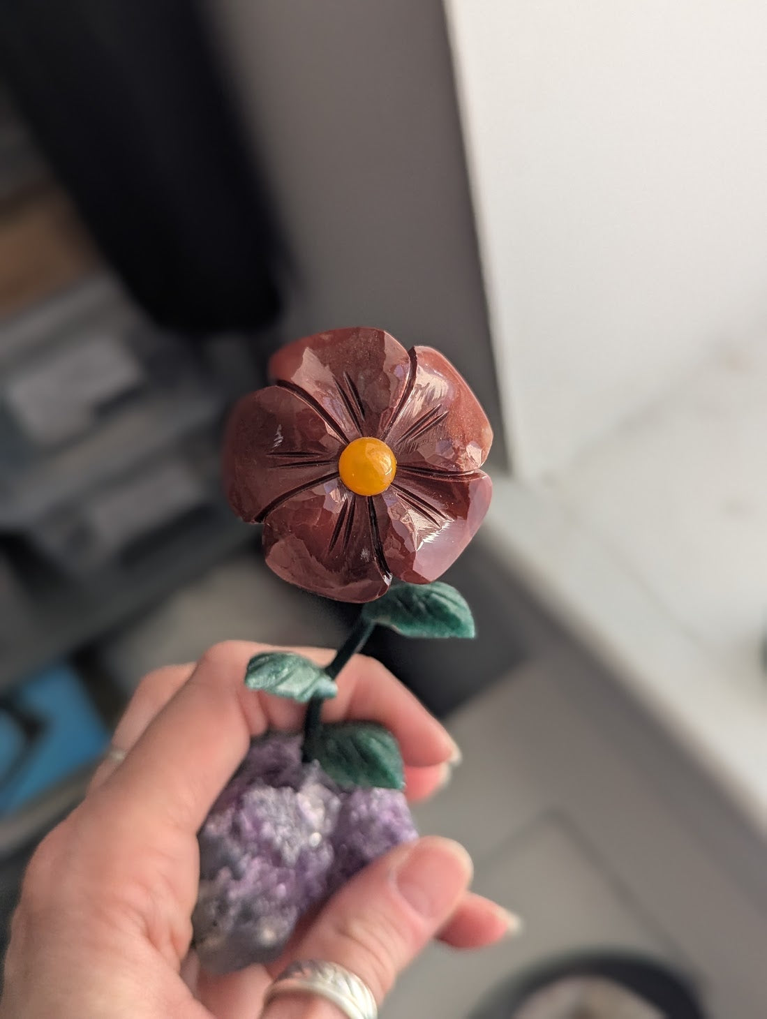 Carved Gemstone Flower