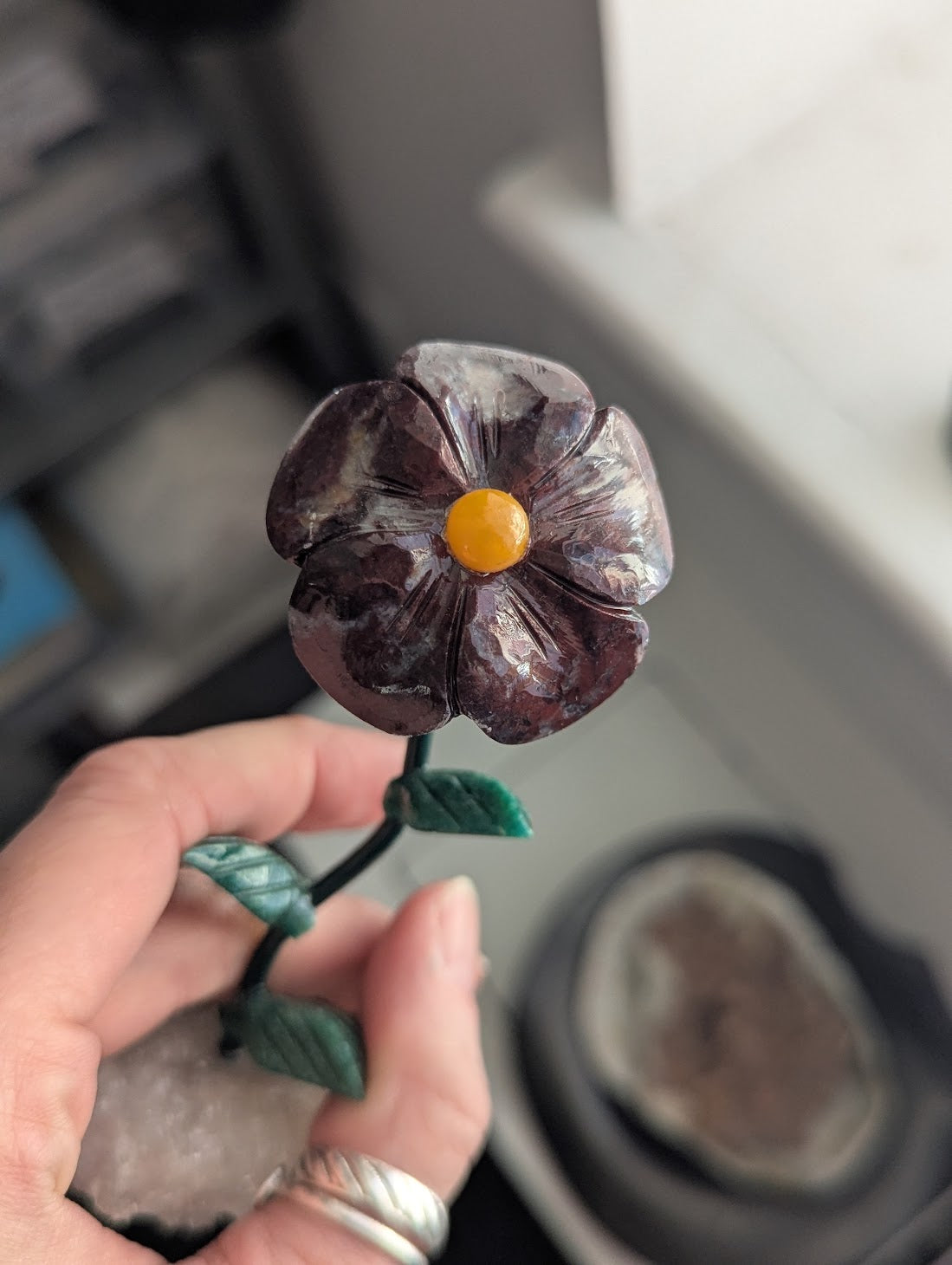Carved Gemstone Flower
