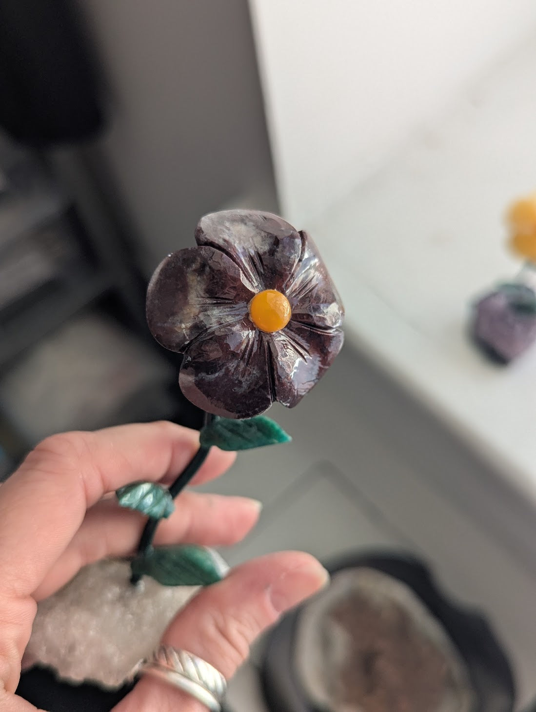 Carved Gemstone Flower