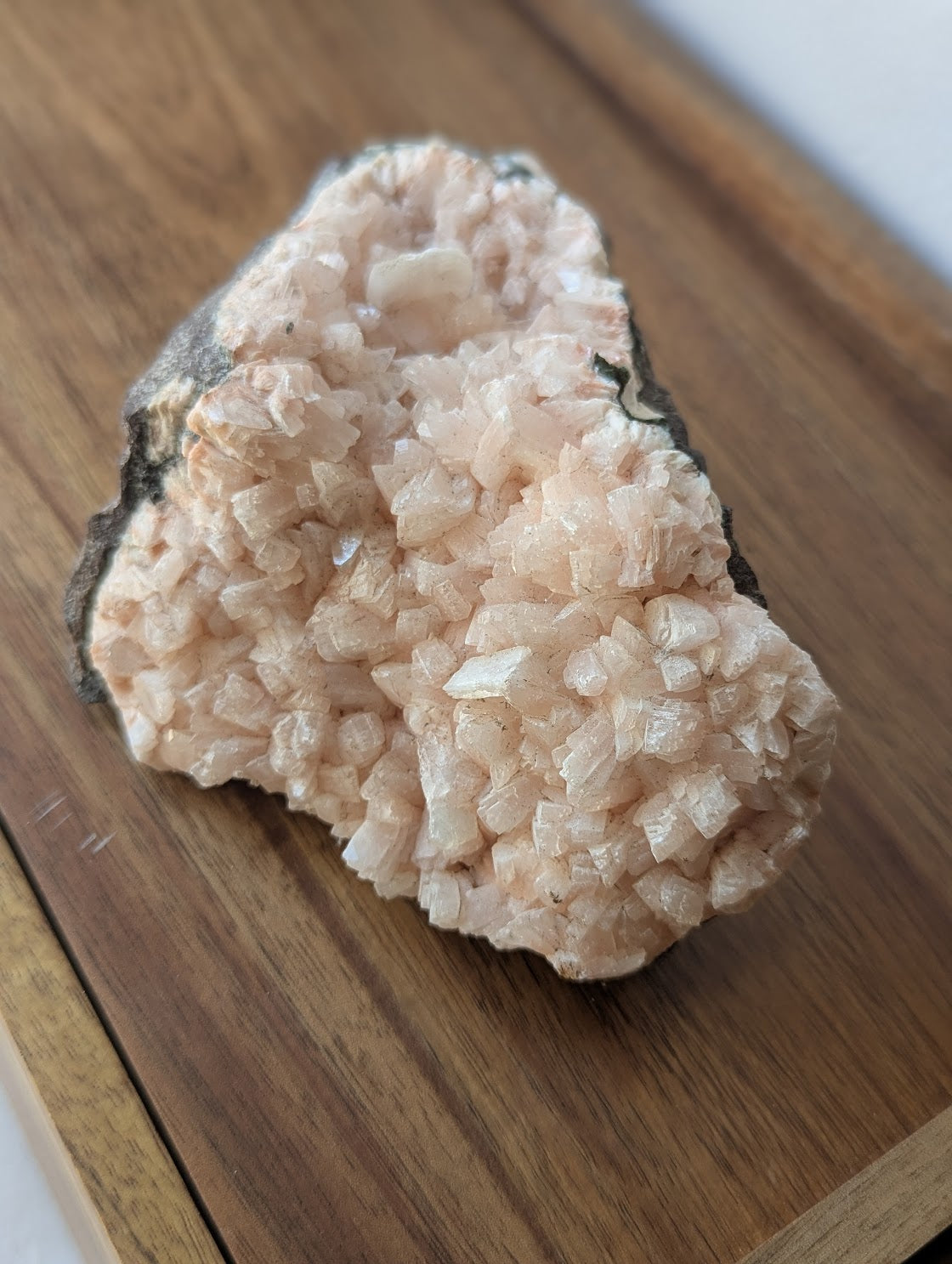 Pink Heulandite in Geode Mineral Specimen