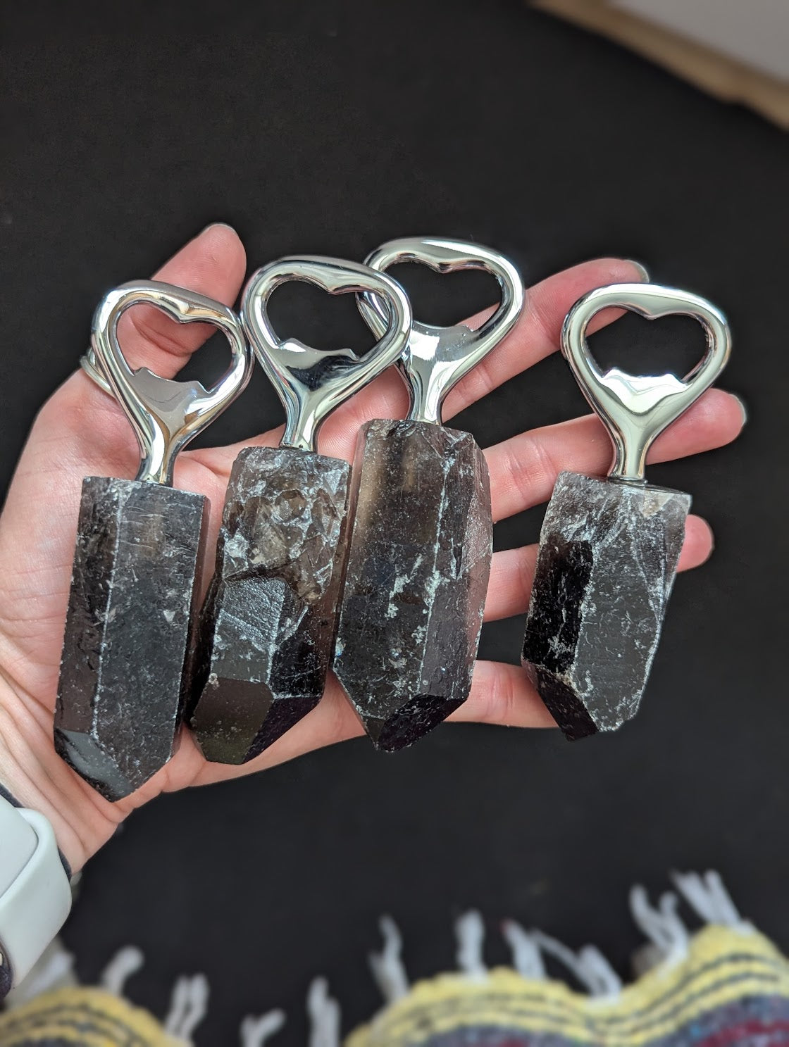 Raw Smoky Quartz Bottle Opener