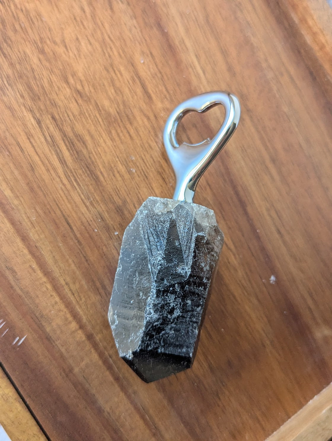 Raw Smoky Quartz Bottle Opener