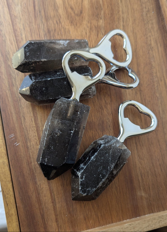 Raw Smoky Quartz Bottle Opener